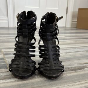 Black Strappy Women's Heels